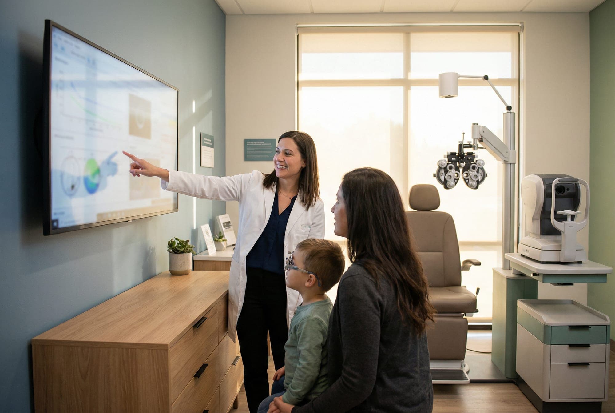 Myopia clinic consultation.